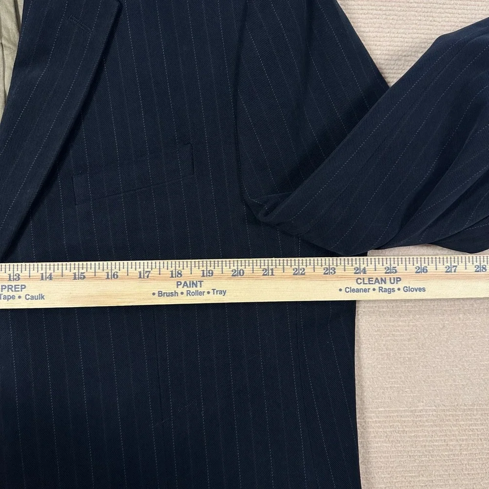 Banana Republic Blazer Mens 48L Black Pinstripe 100% Cotton Vintage 2005